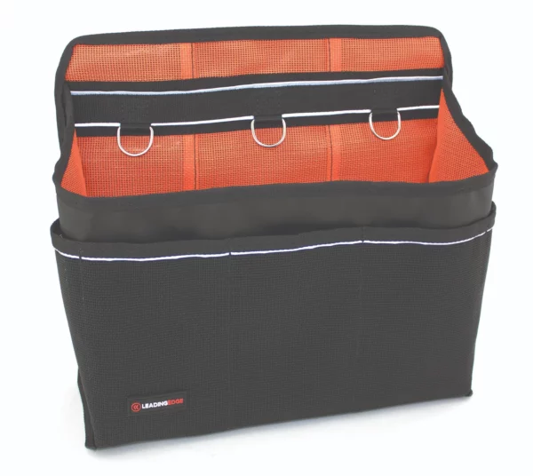Large Engineer’s Bag in black and orange designed to carry tools safely when working at height