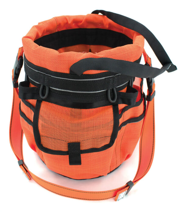 LV Pro Pig Bucket tool bag in orange with external pockets and achorage points.