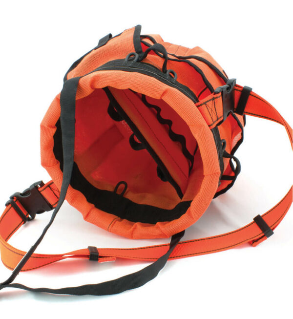 LV Pro Pig Bucket tool bag in orange with external pockets and achorage points.