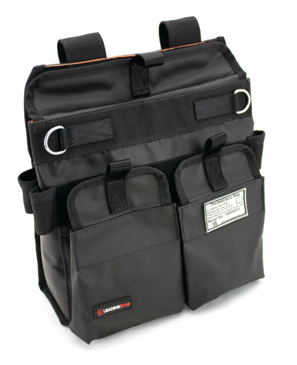 Technician’s tool Bag in black with large external pockets and tether points