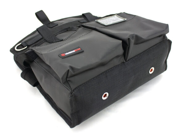 Technician’s tool Bag in black with large external pockets and tether points