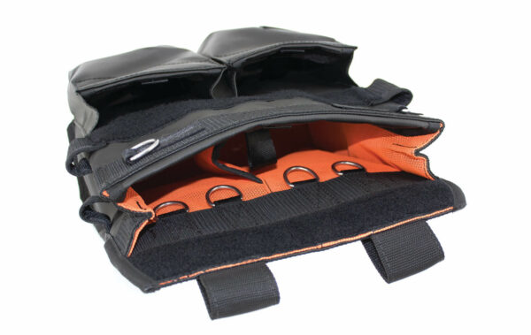 Technician’s tool Bag in black with large external pockets and tether points