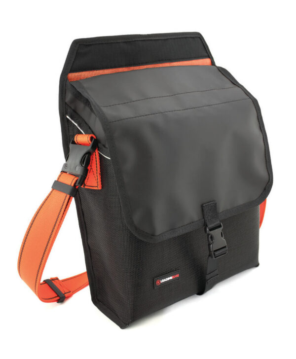 Universal tool Bag for working at height in black with orange strap
