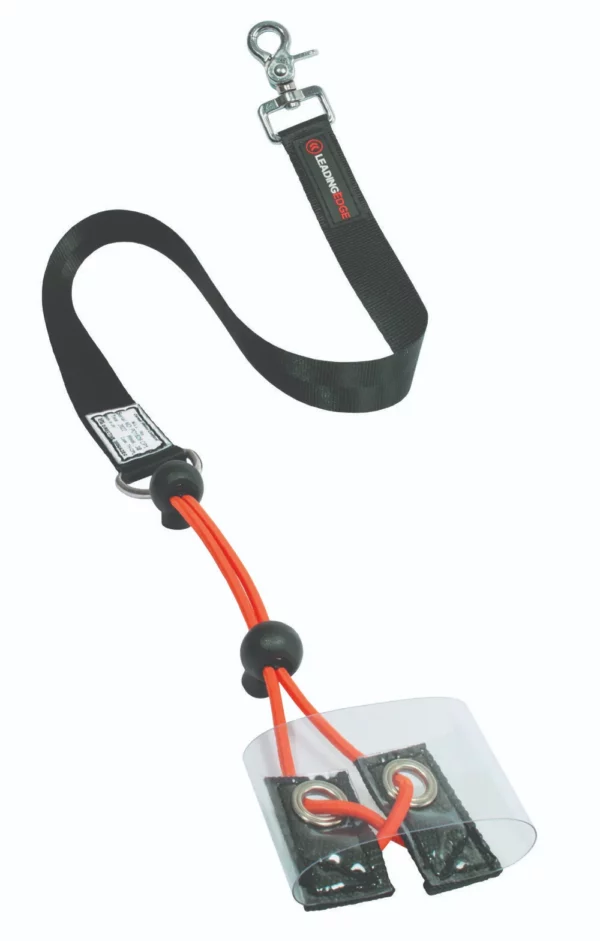 Leading Edge mobile phone tool tether holster in black and orange