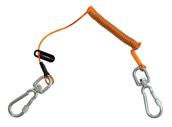 Work Safety Tool Lanyards - mini spiral lanyard in orange