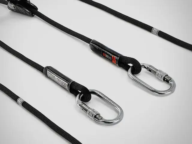 Tool lanyard with karabiner connector for working at height