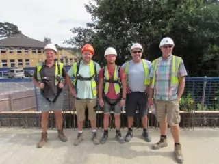 heights and safety training group, 5 males