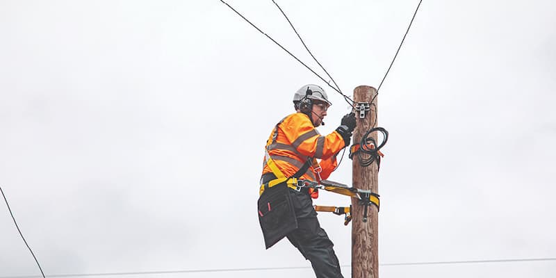 man working at height