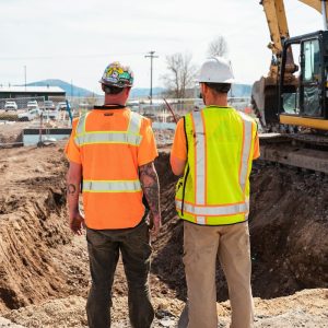 Site managers wearing hi vis