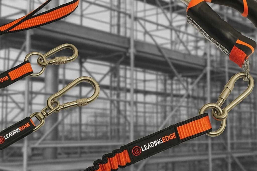 Tool lanyard with scaffold background