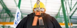 Height safety training - male wearing harness