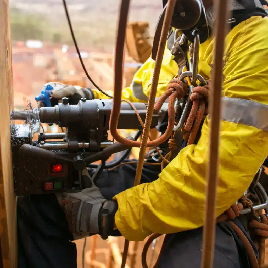 Work at Height with a tethered power tool